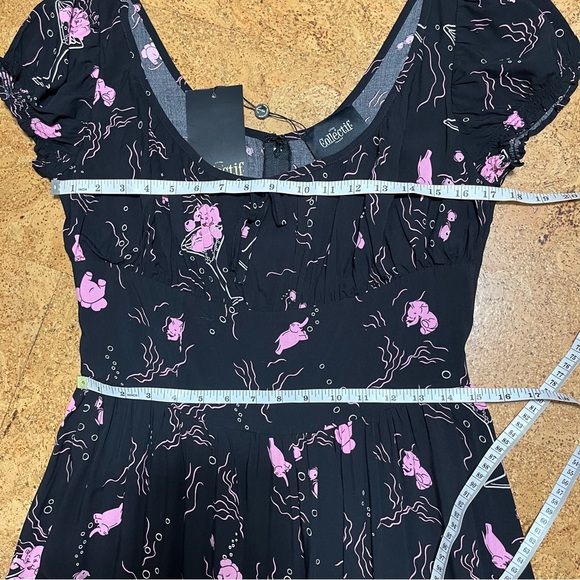 Collectif Carmen Tipsy Elephants Dress NWT In Black & Pink Sz 8/M US - Picture 15 of 16